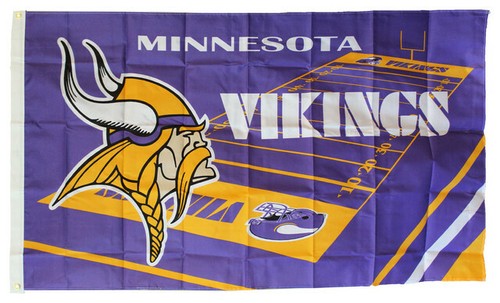 MINNESOTA VIKINGS FIELD 3x5ft flag superior quality GENUINE NFL Lic us seller - Picture 1 of 3
