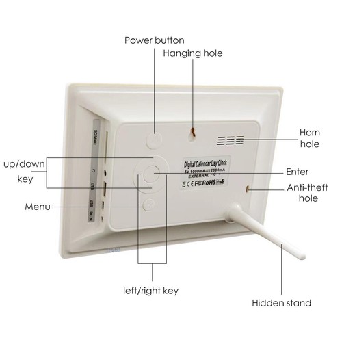 7" Digital Day Calendar Alarm Clock for Memory Loss Seniors Dementia Elderly - Picture 7 of 10