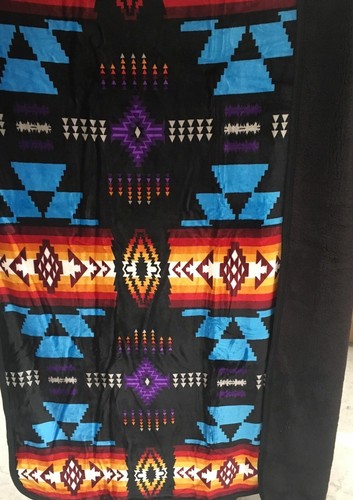 Southwest Native American Indian Navajo Print Throw Blanket Sherpa - Picture 14 of 27