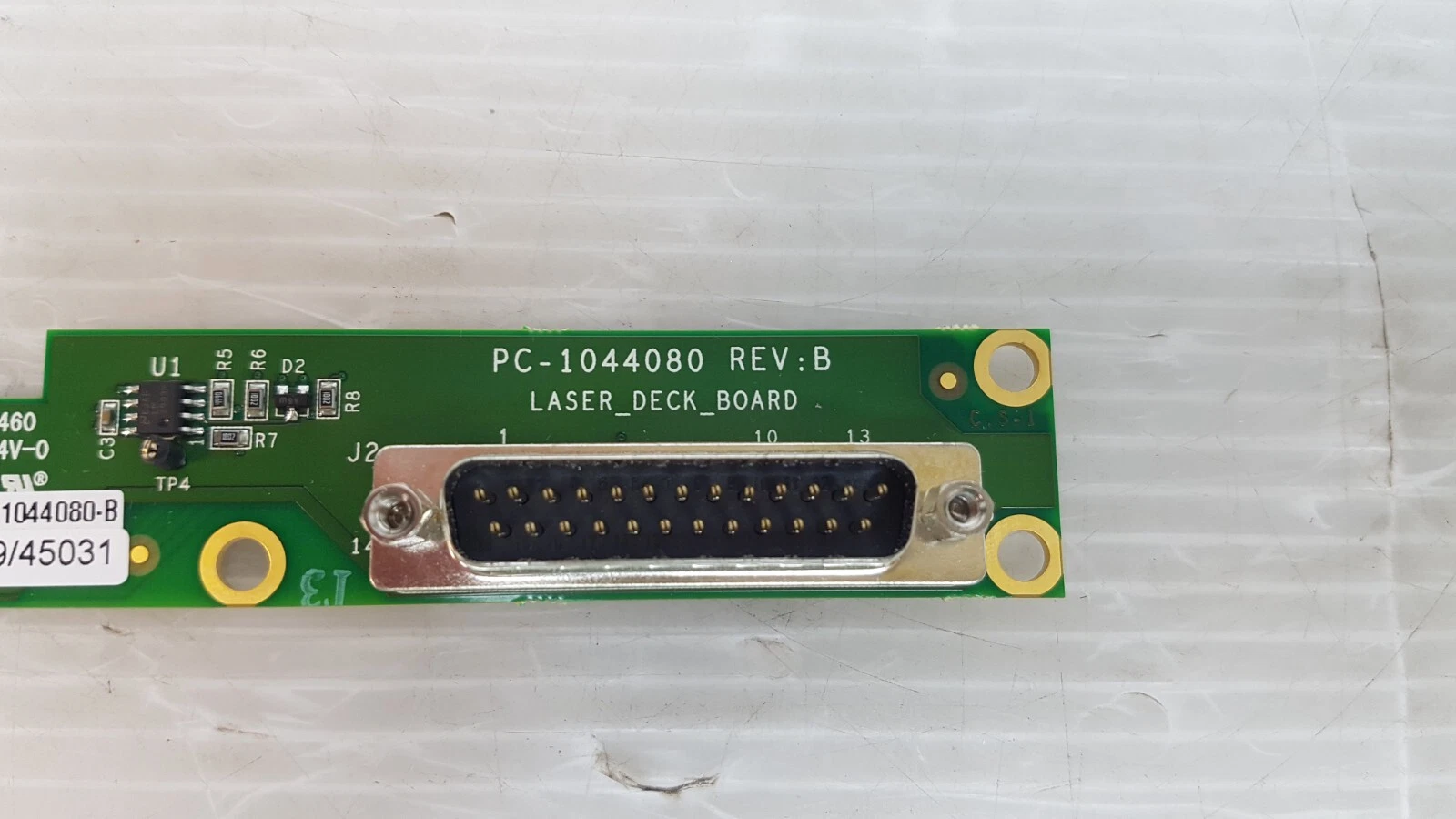 Silkscreen PC-1044080 REV:B LASER_DECK_BOARD and DB25 connector J2