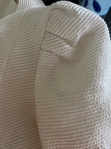 Vintage SILK 'N SANDERSON Blazer Jacket Off-White RHINESTONE BUTTONS Peplum - Picture 18 of 21