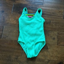 More Than Magic Girls XS 4/5 Swimsuit One Piece Green Ribbed