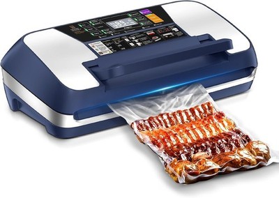 MZROT 95kPa Vacuum Sealer Machine Commercial Full Automatic Food Sealer Blue- OB
