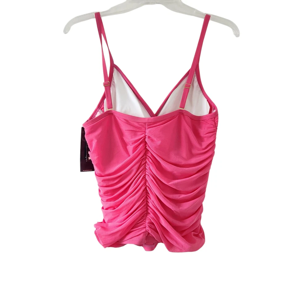 Nuevo Traje de Baño Tankini Be Creative Top Talla 12 Rosa, Acanalado, Correas Ajustables Foto 2 de 4