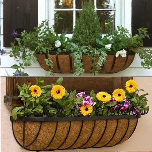 2 pcs Garden Coconut Planter Liners Preformed Window Box Liners Natural Troug... - Picture 4 of 6