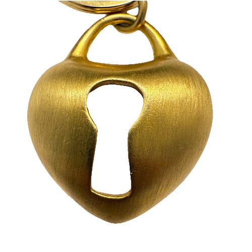 Heart Key Hole Keychain For Women NEW! Gold Toned Metal Bag Charm Y2k Vtg NICE! - Picture 2 of 6