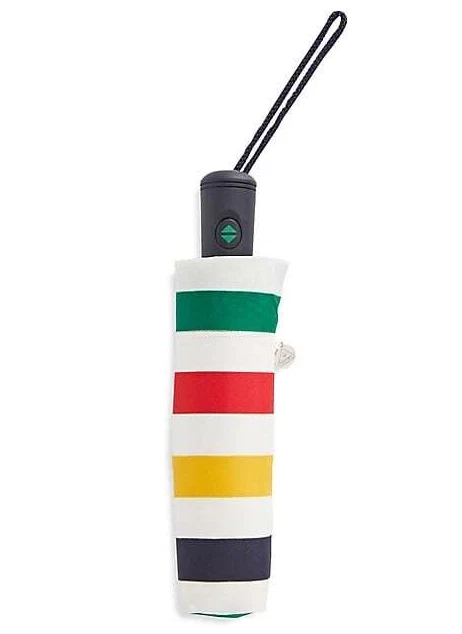 HBC Stripes Hudson's Bay + Fulton Multistripe Compact Folding Umbrella NWT - Image 2 of 2