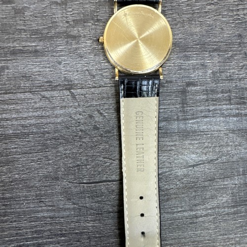 Vtg Lucien Piccard 14k Yellow Gold Date Men's Luxury Wrist Watch Quartz W/ Box - Picture 7 of 17