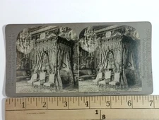 Stereoview Card Bedchamber of Catherine de Medici Fontainebleau France 1900