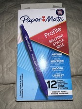 Paper Mate Profile Retractable Ballpoint Pens 1.0mm Blue Pack of 12