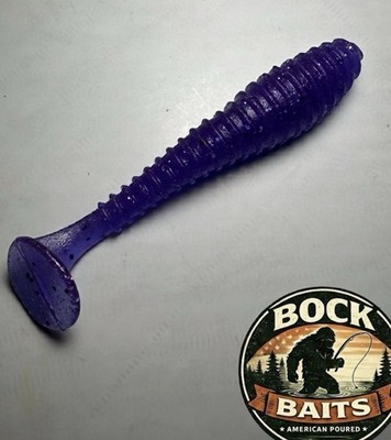 20 scented 3.5  Swim Bait Ripper JUNEBUG w/ Holographic Silver & Purple Sparkle