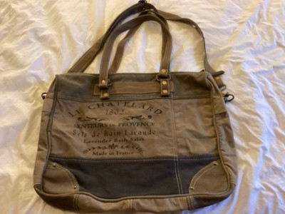 Le Chatelard France Travel Case Bag  Tote Tans Outside Inside Pockets
