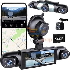 4-Channel Dashcam 360° 1080P HD Car Dash Cam Front Rear Inside Left Right US