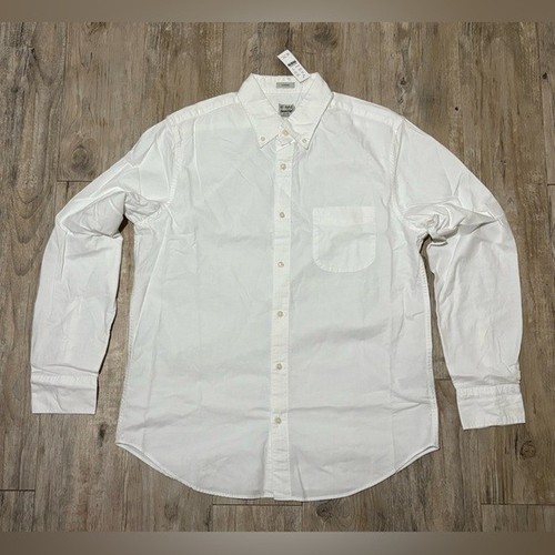 J. Crew Men's White Broken-In Organic Cotton Oxford Shirt, Size Medium - Picture 3 of 9
