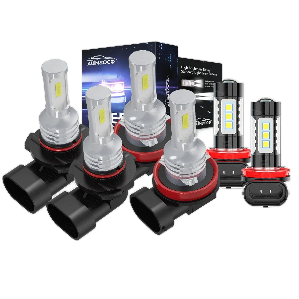 For Ford Taurus 2008-2009 Combo 6x LED Headlight Kit Bulbs Hi/Lo Fog Beam 6500K