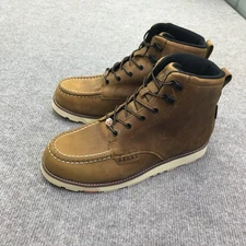 Brunt Marin Boots Mens Size 12 Brown Leather Moc Toe Wedge Work Shoes EH