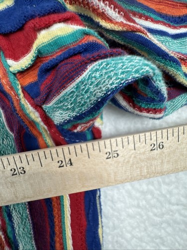 VTG Cotton Traders Sweater Mens 2XL Colorful 3D Textured Coogi Style Biggie 90s - Picture 5 of 10