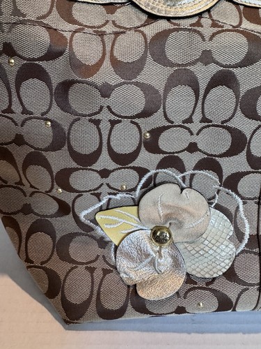 Coach Bleecker Tasche Signatur Blumenapplikation Goldrand Signatur Large 16276 - Bild 3 von 24