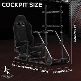 Supllueer Racing Simulator Cockpit With Seat & Monitor Stand Fits Logitech G29