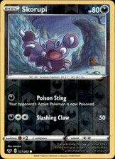 Skorupi 121/202 Common Sword & Shield Pokemon Reverse Holo Near Mint