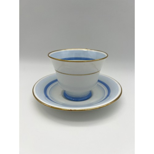 Vintage Adderley Bone China Blau Weiß Gold Teetasse & Untertasse Made In England - Bild 3 von 12