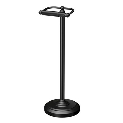 Freestanding Bathroom Floor Toilet Paper Holder Stand W/ Weighted Base Black 22''