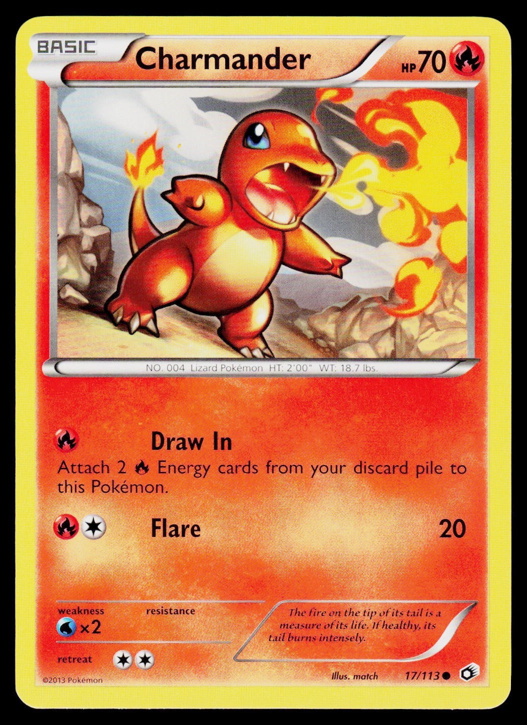 Charmander Legendary Treasures 17/113 Common Non-Holo 2013 - Pokemon Card