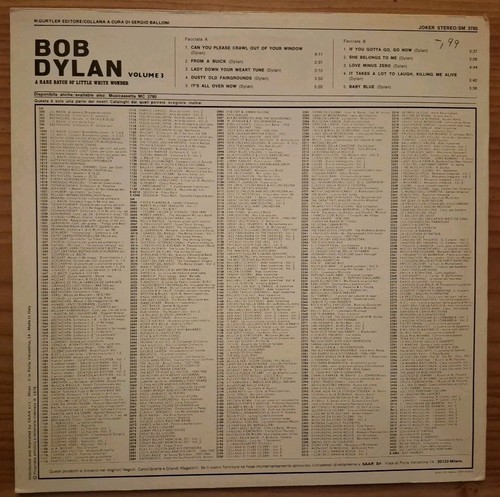BOB DYLAN - A Rare Batch of Little White Wonder - Volume 3 - LP - JOKER / SM3780 - Bild 2 von 2