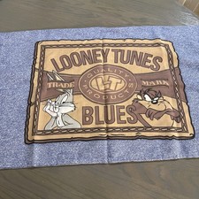  2 Vintage Pillow Case set Looney Tunes Blues 1995 Tweety Bird Taz Bugs Bunny
