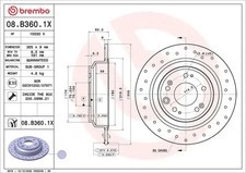 2x Bremsscheibe voll 08.B360.1X BREMBO für HONDA ACCORD VIII ACCORD VIII Tourer