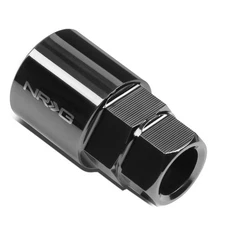 NRG ANODIZED LUG NUT 3/8" DRIVE 6 POINT LOCK KEY SOCKET FOR L01 L10 BLACK CHROME