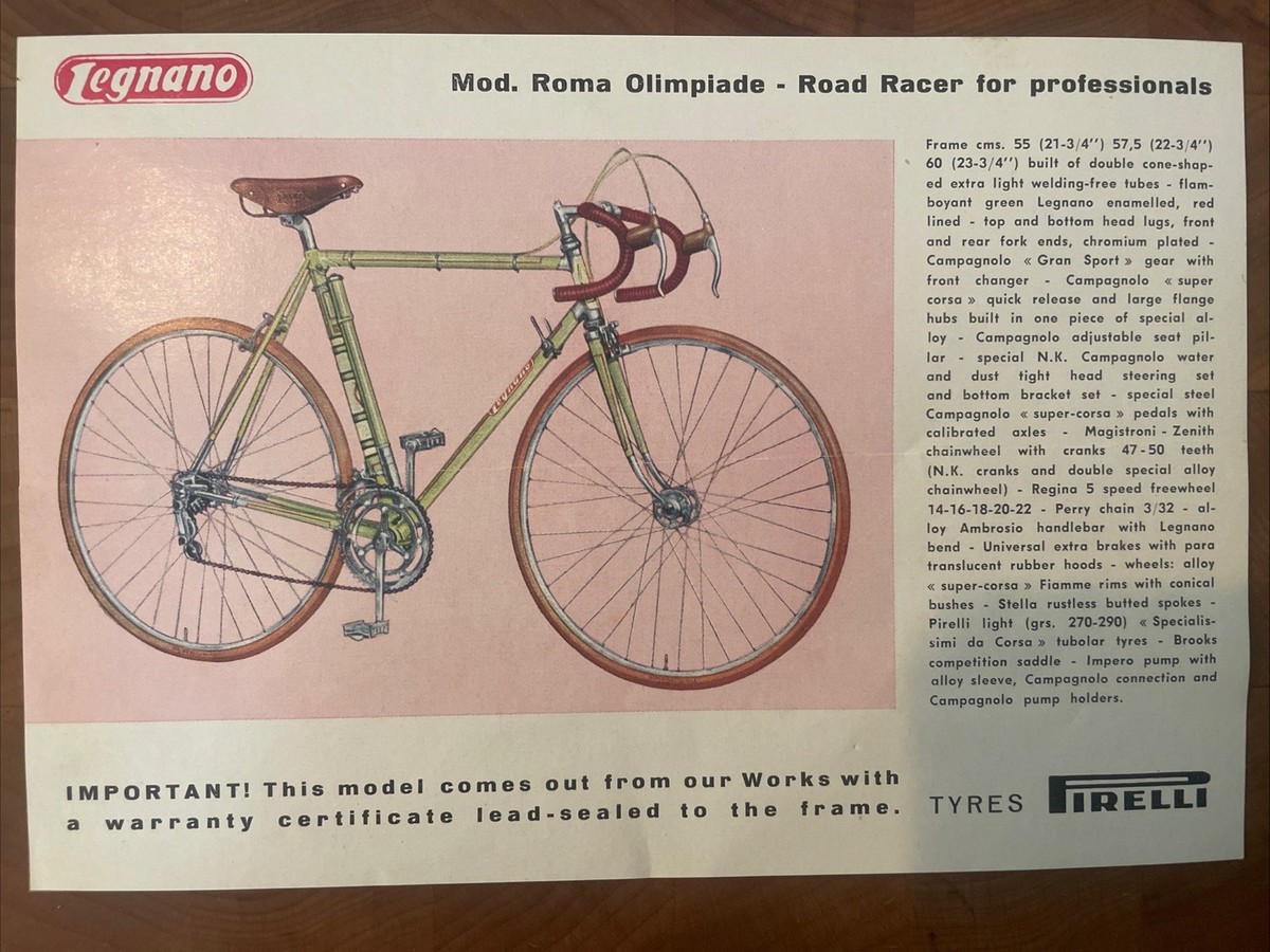 Legnano ビンテージベル 50〜60年代 イタリア製 E.BOZZI 60's Vintage LEGNANO Catalog Ad Page • Emilio Bozzi • 7.5