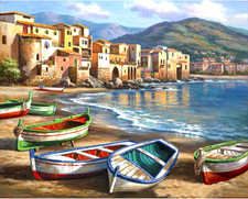 Cukol Kit Punto Croce Prestampato Mare Paesaggio, Disegni Da Ricamare Quadri per