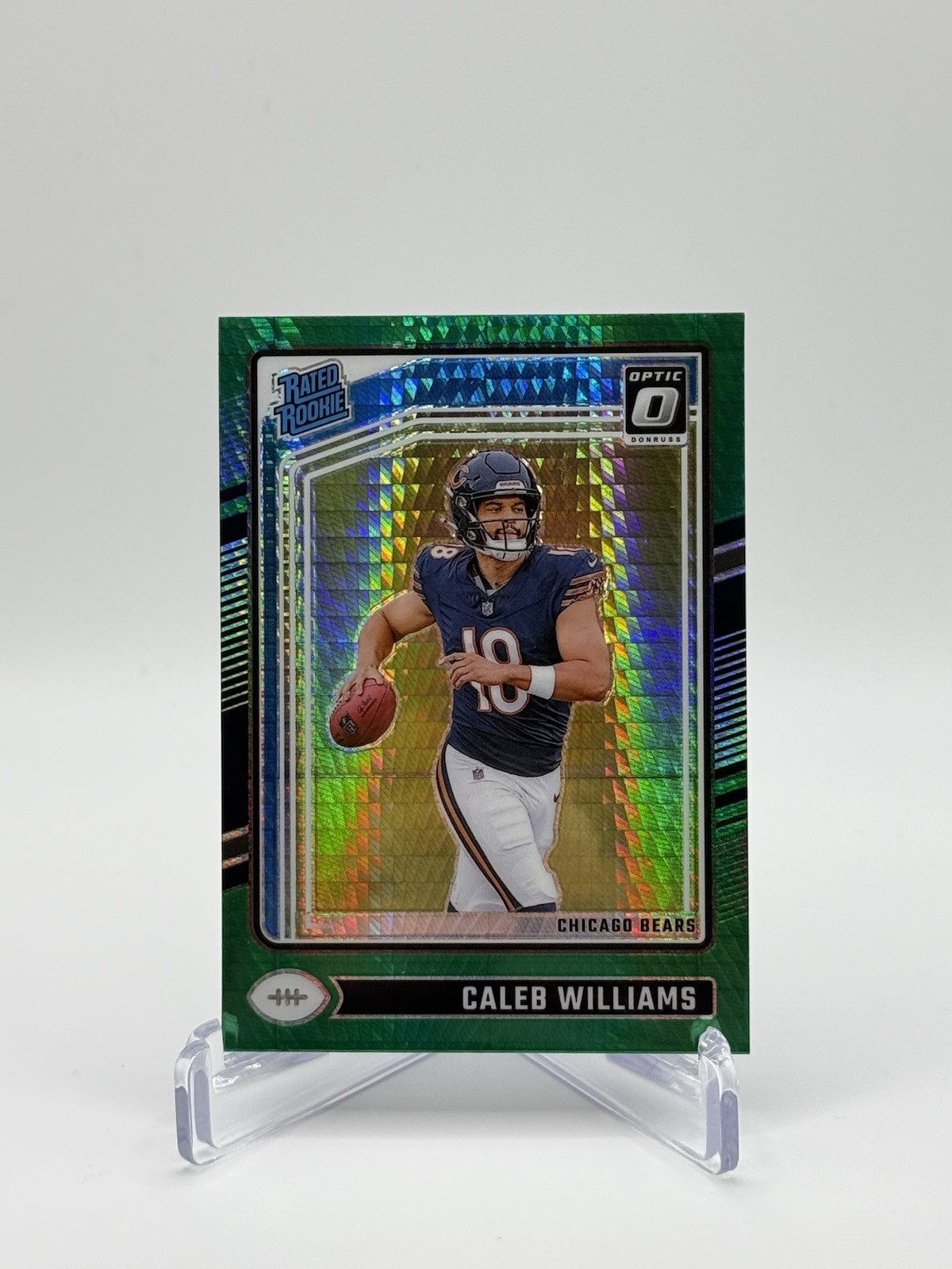 2024 Panini Donruss Optic Rated Rookie Caleb Williams #201 Green Hyper Prizm RC