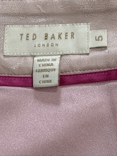 TED BAKER LONDON Soella Cutaway Skirt Palace Gardens Pink Floral Sz 5 US 14 Read - Picture 11 of 16