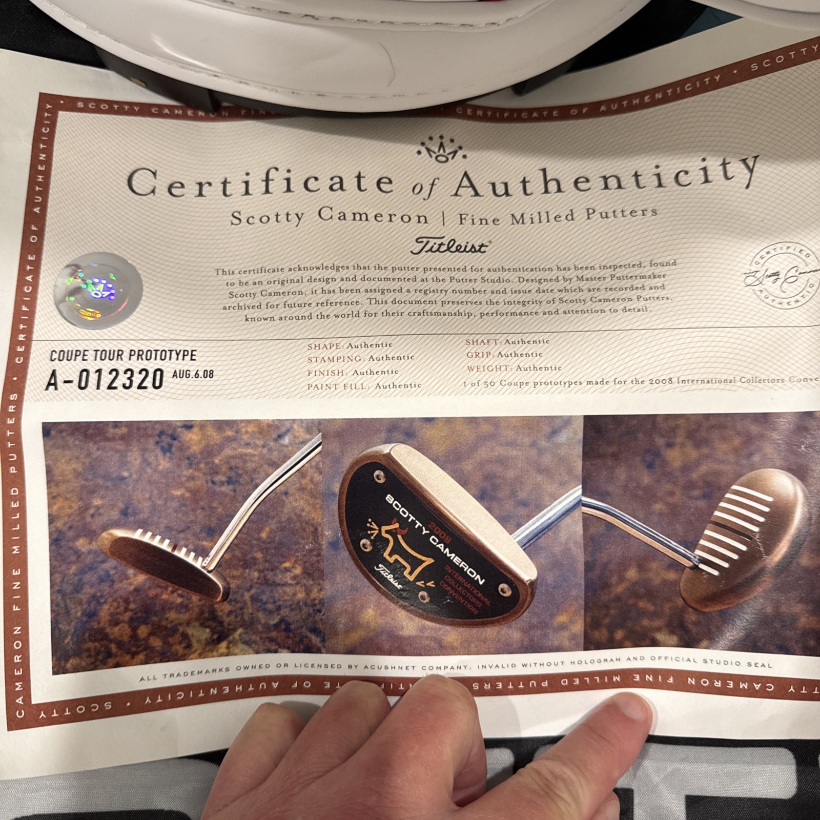 A012320, the certificate in an eBay listing's photos
