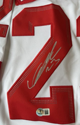 Lucas Raymond Detroit Red Wings Autographed Jersey Beckett BAS COA - Picture 2 of 3
