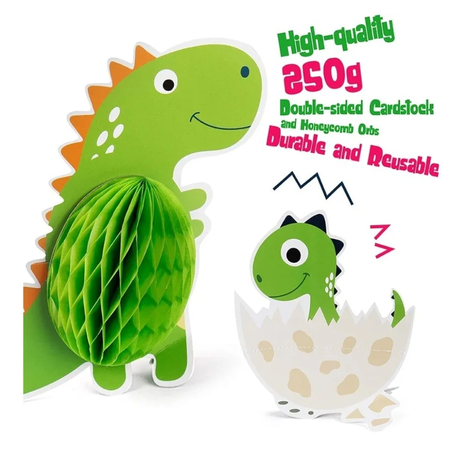 12 Pieces Dinosaur Party Honeycomb Centerpieces Table Decorations, Dinosaur Birt - Image 2 of 4