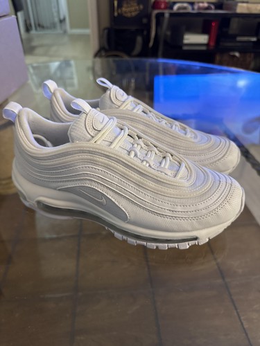 Nike Air Max 97 Shoes Youth Size 5.5Y White Silver Womens 7 Sneakers 921522-104 - Picture 3 of 13