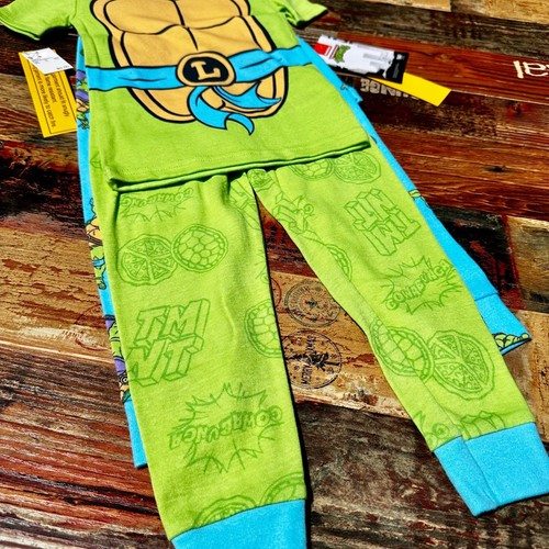 Nickelodeon Teenage Mutant Ninja Turtles Kids' 4-Piece Cotton Pajama Set 5T TMNT - Picture 3 of 5