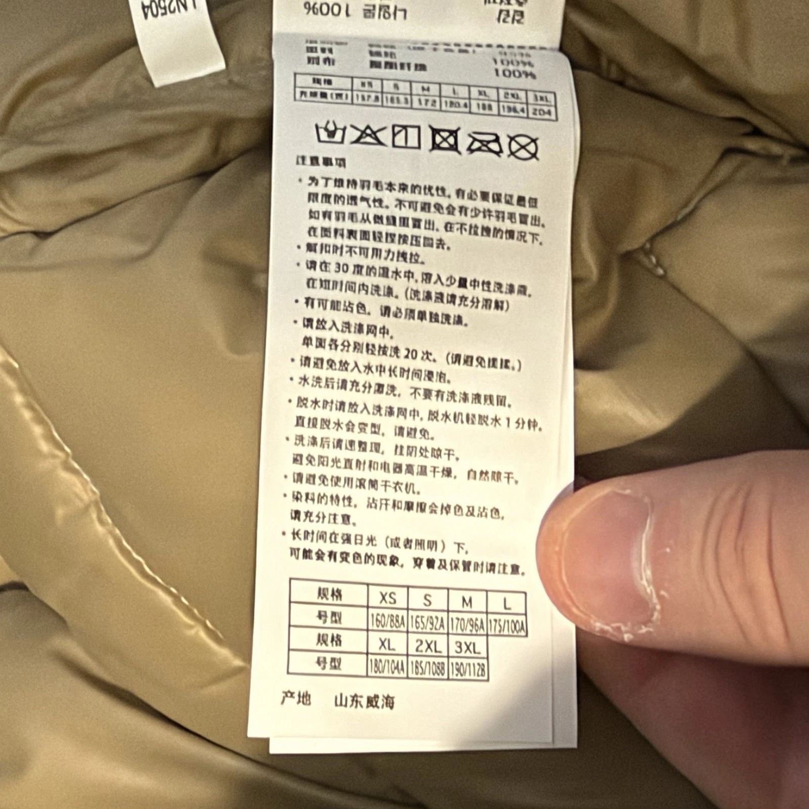 Taion Puffer Jacket Mens Medium Beige Mountain Volume Hooded Down Jacket BNWT - product detail image 21