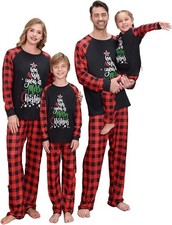 Family Christmas Pajamas Matching Set Holiday Elf PJs Xmas Sleepwear