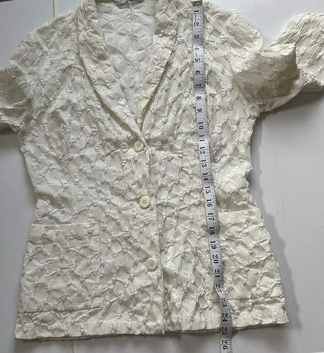 Irena Gregori Ivory Women’s Blazer UK Size Medium Elegant Jacket Made in France - Picture 6 of 15