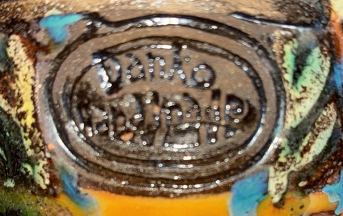 Elegante DANKO- Bulgaria Vaso de Cerámica Hecho a Mano Multicolor Firmado Usado en Excelente Condición - Imagen 2 de 7