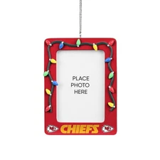 Kansas City Chiefs Christmas Tree Holiday Ornament Logo Color Lights Photo Frame