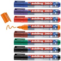 8Er Multipack Edding 4-360-8-S2999 Whiteboardmarker Set Schwarz, Rot, Blau,