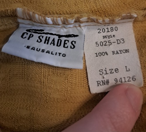 Vintage CP Shades Sausalito Yellow Rayon Wide Leg Jacquard Pants Sz L - Picture 3 of 15