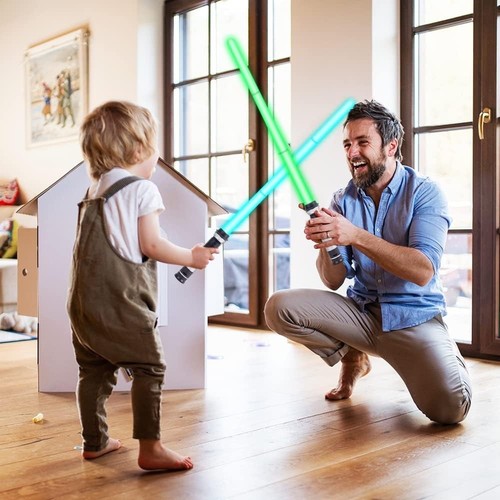 Leuchtschwert mit Sound, 7 Farben, einziehbares Lichtschwert für Kinder, Jungen, - Bild 8 von 9