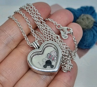 BOXED Genuine Pandora Medium Floating Heart Locket Necklace