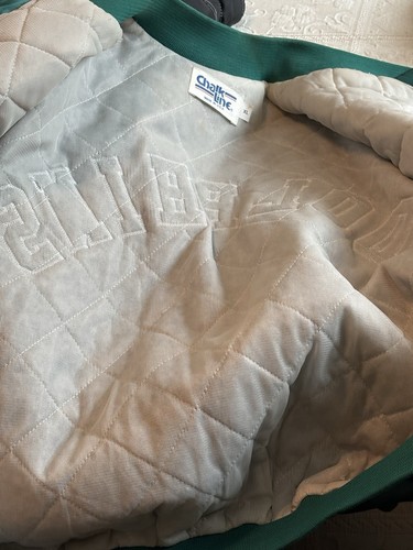 Vintage 80s Miami Dolphins Chalk Line Starter Jacket Men’s XL Satin Bomber Green - Picture 4 of 5